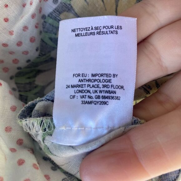 Anthropologie Dress Sonaya Daisys Floral Halter Maxi Linen Size 0 - Picture 13 of 13